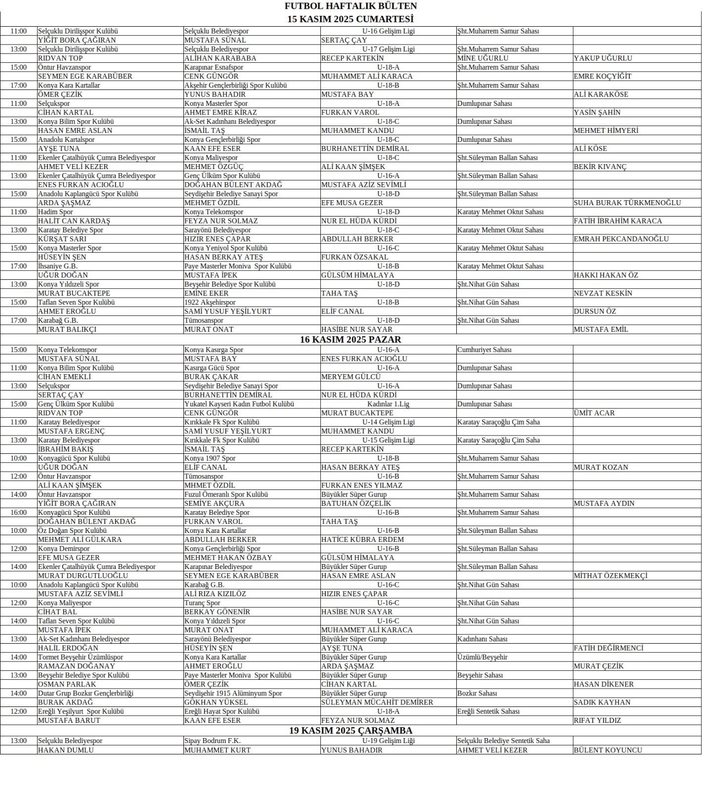 15.11.2025-16.11.2025 ATAMALAR