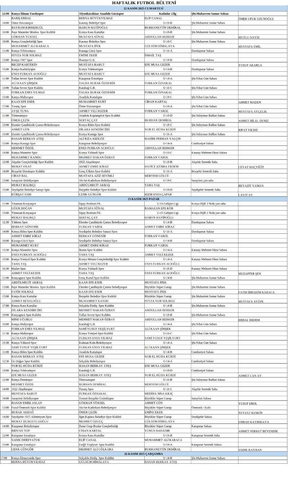 22.11.2025-24.11.2025 ATAMALAR